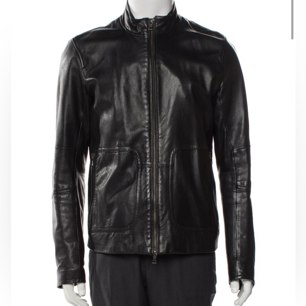 Vince Lamb Leather Moto Jacket